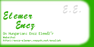 elemer encz business card